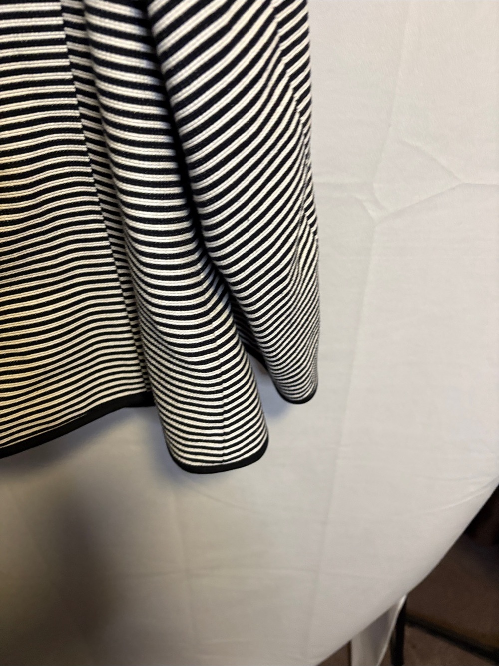 Talbots Black and White Striped Collarless Blazer - Picture 9 of 10
